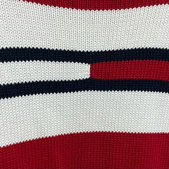 VTG TOMMY HILFIGER Patriotic Red White Blue Stripe Nautical Sweater Size Medium - Picture 5 of 7